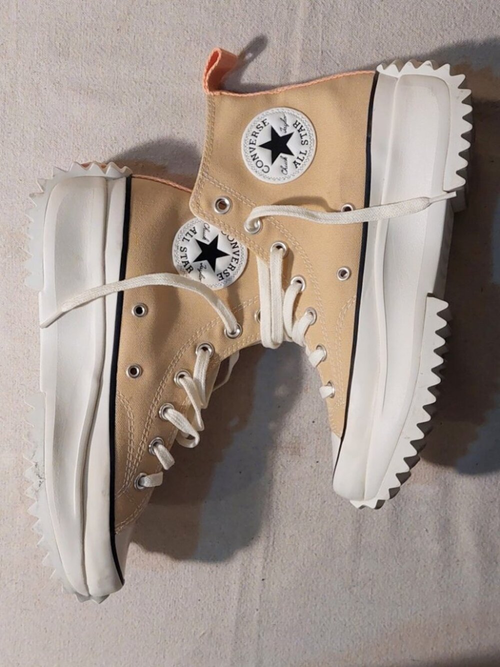 Converse 2-Tone Tan/Pink Run Star Hike Hi Canvas Platform Sole Size: 7.5 - Picture 5 of 12
